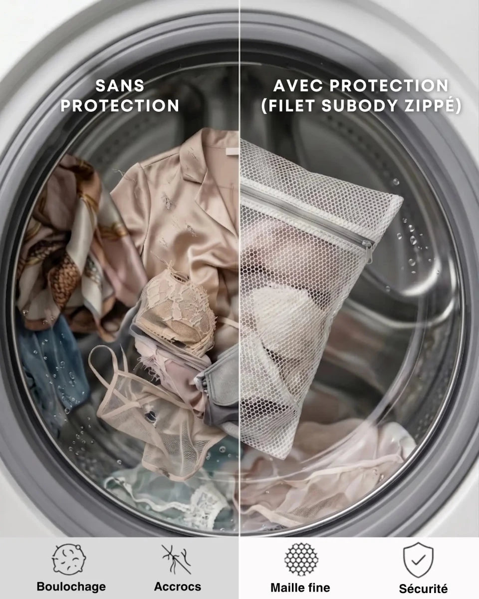 Filet de Lavage Zippé - 37×27 cm - Sac de lavage | Subody