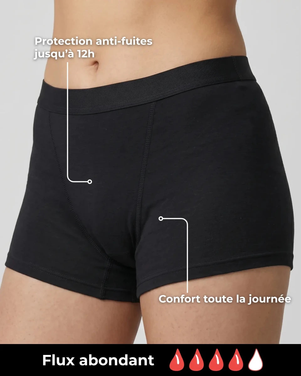 Le Boxer Menstruel Coton – Flux Abondant - menstruelle | Subody