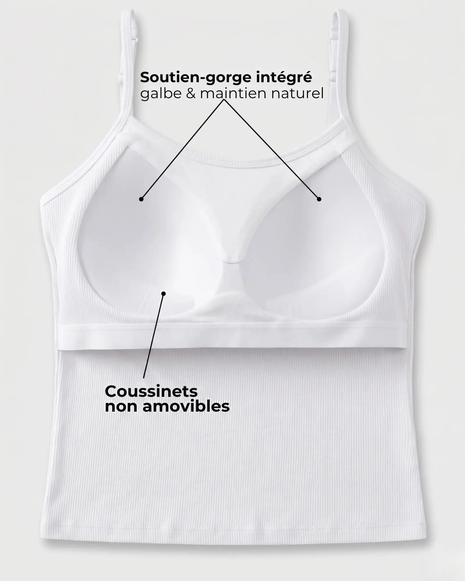 Le Débardeur avec Brassière Intégrée – Fines Bretelles